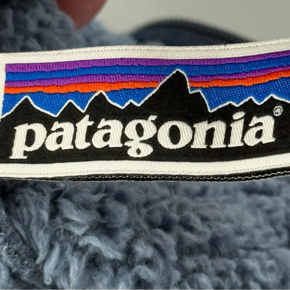Patagonia Infant Furry Friends Bunting Zip Up Hooded Blue Two Tone Baby Newborn - Picture 6 of 9